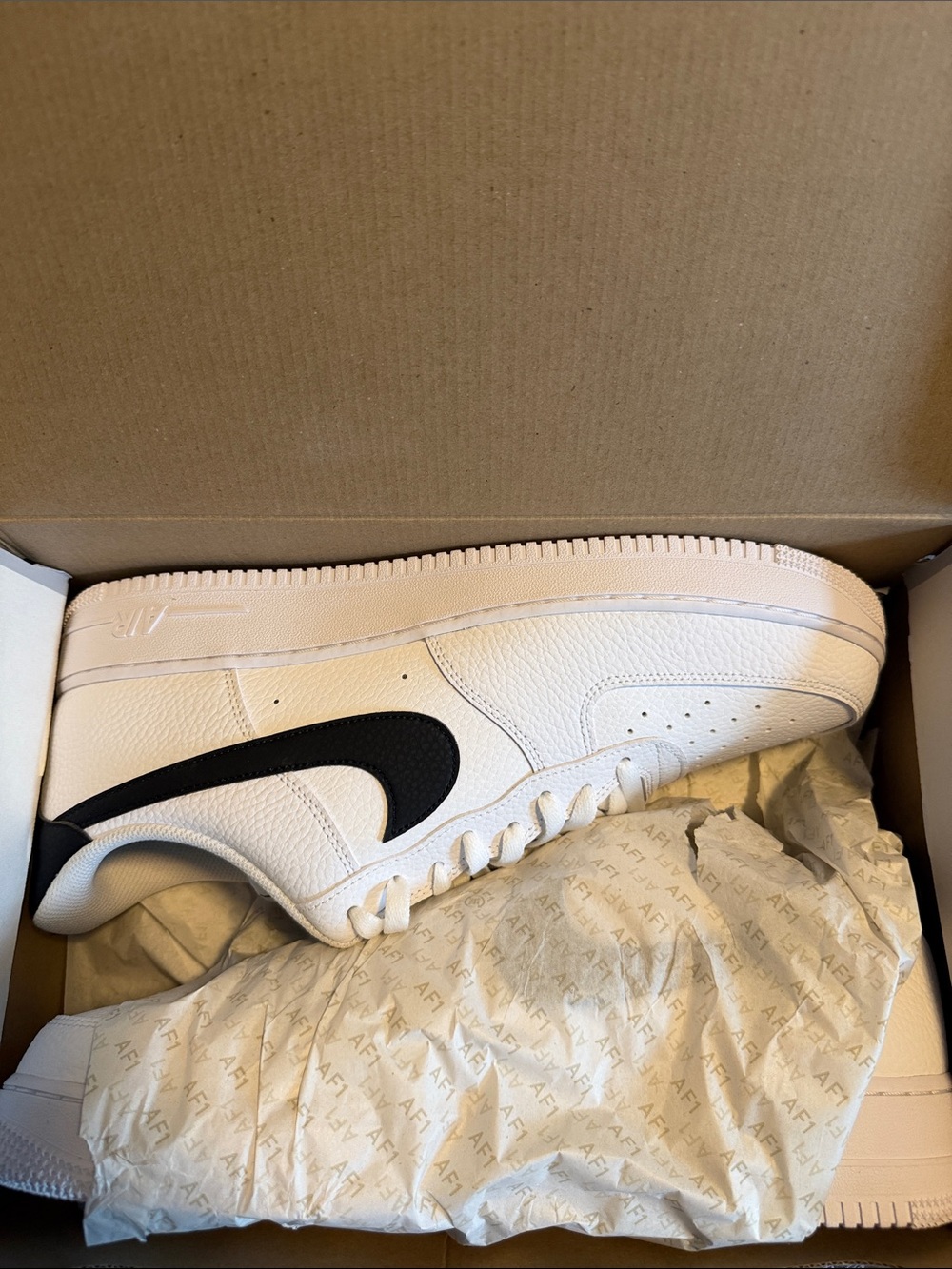 Nike Men's White Sneakers with Black Swoosh